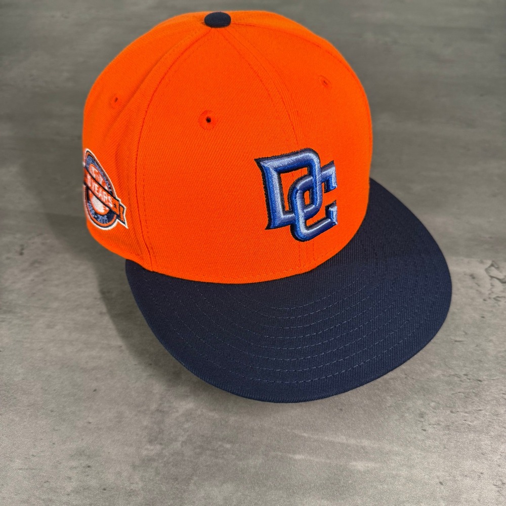 Washington Nationals Hat New Era Cap 7 5/8 Orange Crush DC Navy Alternate‎ MLB